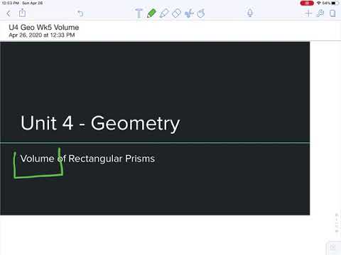 Volume of a rectangular prism: V = Bh