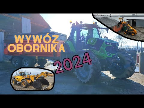 Wywóz obornika/Praca łyżką z frezem Emily/Mycie dachu obory/Deutz-Fahr 6165, 5105/JCB 532-70