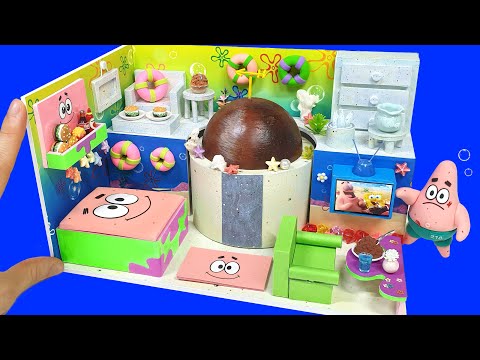 DIY Miniature Spongebob Patrick star Board House♥ Build Patrick Bedroom , livingroom♥
