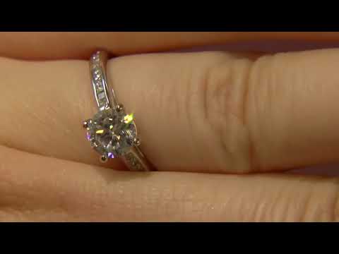 PR1088 1.33 Carat Channel Set Side Stone Diamond Engagement Ring