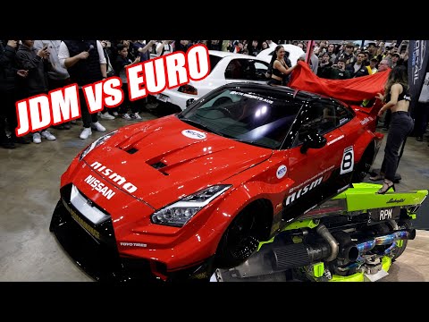 JDM vs EURO Car Show Was HUGE! Lambos & Porsches rub shoulders with GT-Rs and Supras