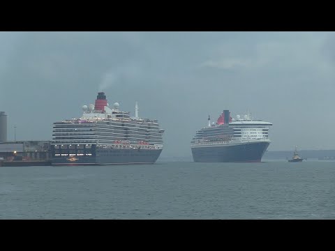 Thumbnail for QUEEN MARY 2 ARRIVES FROM NEW YORK & QUEEN VICTORIA WAITING TO DEPART FOR AMSTERDAM 7/11/25