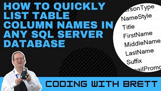 How to Quickly List Table Column Names in Any SQL Server Database