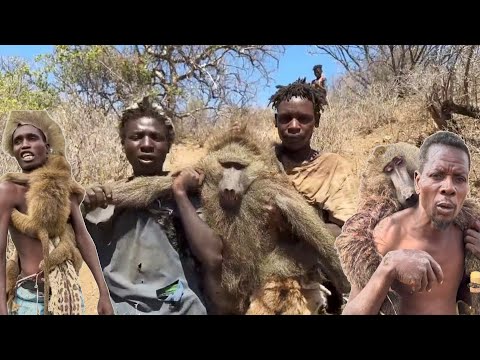 Hadzabe Tribe Monkey Hunting in Africa 🌍 | Primitive Survival, Bushmeat Cooking & Tribal Life