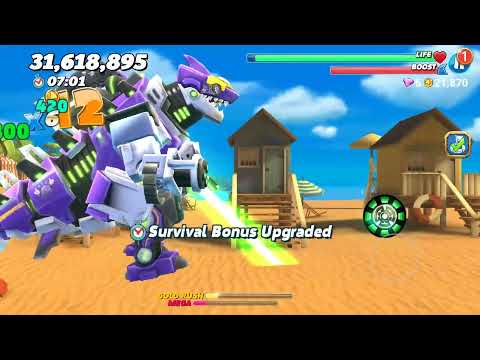 Hungry Shark World - MECHA SHARKJIRA PASSES THE DAILY CHALLENGE IN THE BAY WITH A PET NAMED CHIP!