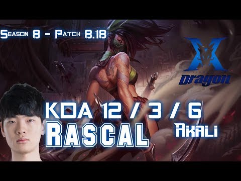 KZ Rascal AKALI vs IRELIA Mid - Patch 8.18 KR Ranked