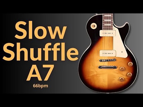 Slow Blues Shuffle Guitar Backing Track in A Major (A7)