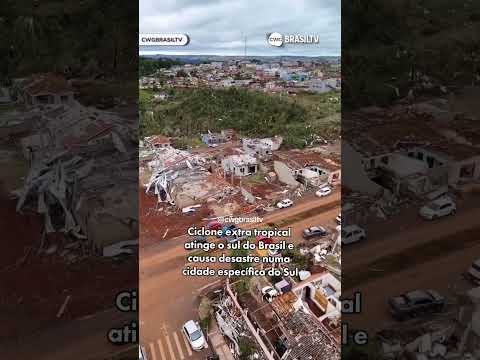 ciclone extratropical no Paraná no sul do Brasil destrói em casas #ultimasnoticia #noticias