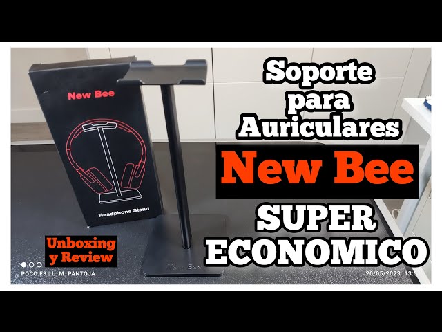 Vídeo relacionado con New Bee Soporte para auriculares, barra, Flexible, de aluminio, con reposacabezas ABS, Base sólida para todos los tamaños de auriculares