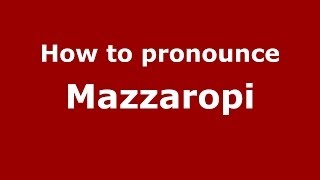How to pronounce Mazzaropi