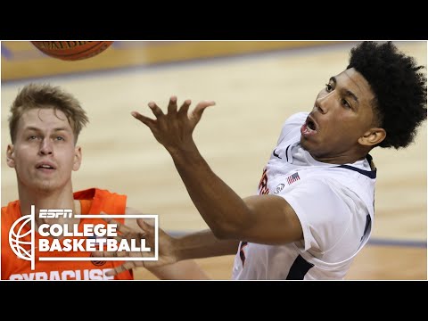 弗吉尼亞州以戲劇性的蜂鳴器擊敗錫拉丘茲大學 [HIGHLIGHTS] | ESPN大學籃球頻道 (Virginia defeats Syracuse with dramatic buzzer beater [HIGHLIGHTS] | ESPN College Basketball)