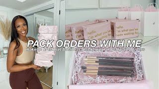 PACK ORDERS WITH ME | HOW I PACKAGE AND SHIP ORDERS | MAKEUP BRUSH SET BUSINESS