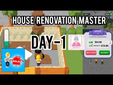 HOUSE RENOVATION MASTER : Day 1 #houserenovation #houseflip #houseflipper #androidgameplay - YouTube