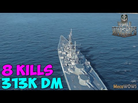 World of WarShips | Ohio | 8 KILLS | 313K Damage - Replay Gameplay 1080p 60 fps