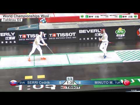 2018 244 T64 19 M F Individual Wuxi World Championships GREEN SERRI SVK vs MINUTO TUR