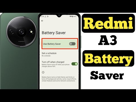 How to on battery saver in Redmi A3 || Redmi A3 me battery saver kaise on kare ||