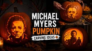 Scary! 🔪 Horror Movie Pumpkin Carving Ideas 2026 with Michael Myers Mask and Slasher Stencil Cuts