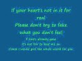 If Your Heart Is Not In It Lyrics 