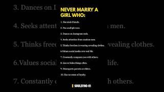 Never Marry A Girl Who