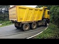 TATA Tipper Heavy Load Lorry and MT Lorry Crossing On Munnar to Kumuly Hills Road Kerala