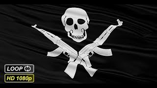 Black Somali Pirate Flag With Skull and AK47 | Motion Graphics - Videohive template
