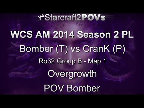 SC2 HotS - WCS AM 2014 S2 PL - Bomber vs CranK - Ro32 Group B - Map 1 - Overgrowth - Bomber