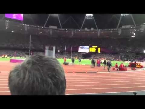 Beer Bottle Aimed and Thrown at Usain Bolt in olympic 100m Race Track - London 2012
