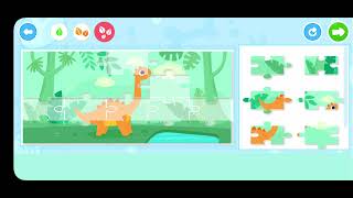🦕 Dinosaur in Forest Jigsaw Puzzle - Kids Educational Games Puzzles Walkthrough