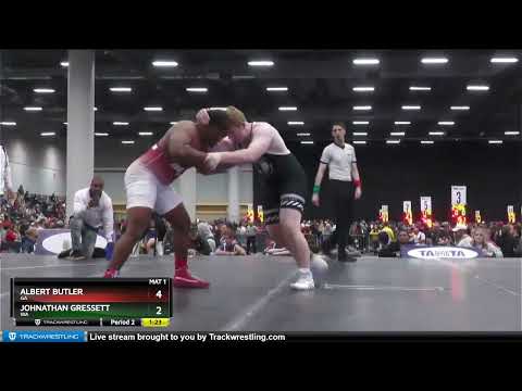 220 Lbs 1st Place Match - Albert Butler, GA Vs Johnathan Gressett, WA 8f77