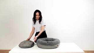 Harley & Cho (Харли энд Чо) Bagel Fur Gray овальный лежак для кошек и собак (серый)