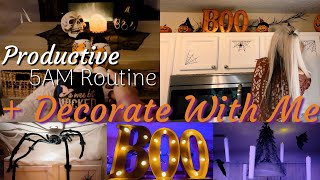2023 Productive 5:00 AM Routine | Halloween Clean + Decorate With Me! 👻🎃