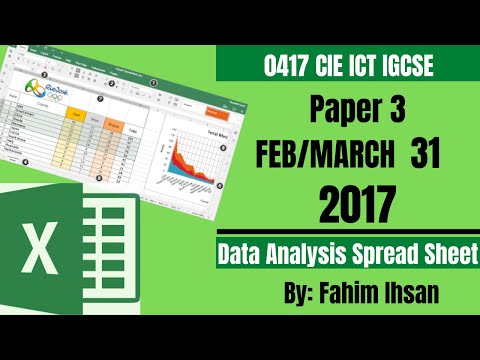 IGCSE ICT 0417/P31/2017 FEB - MARCH SPREAD SHEET