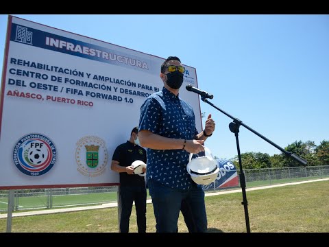 Colocan primera piedra en Añasco para la segunda fase del Centro de Desarrollo de Fútbol del Oeste