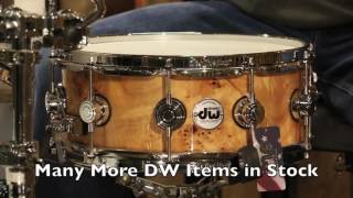 Video thumbnail for DW Collectors Exotic Mapa Burl Snare Drum, 5.5x14 by The Drum Shop - Portland, Maine