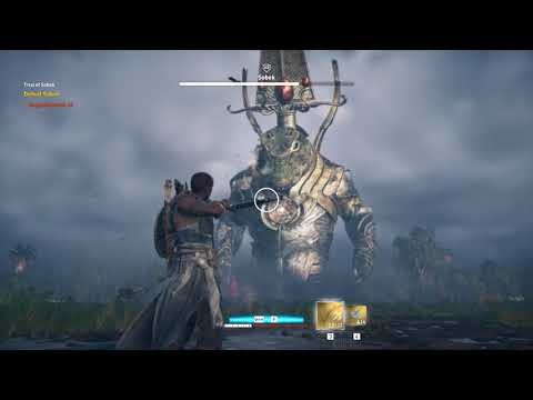Assassin's Creed Origins | HOW TO EASILY DEFEAT SOBEK BOSS + LEGENDARY SCEPTER! - Trial of The Gods