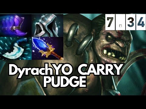 DyrachYo Safelane Pudge - Dota 2 Pro Immortal Pudge Gameplay 7.34