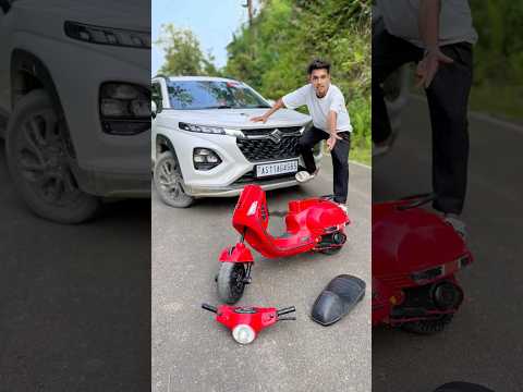 Remote Control Rc Red Vaspa Scooter and Suzuki Fronx Car Testing 😍