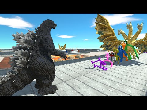 Heisei Godzilla vs Rainbow Friends LAVA DEATH RUN - Animal Revolt Battle Simulator