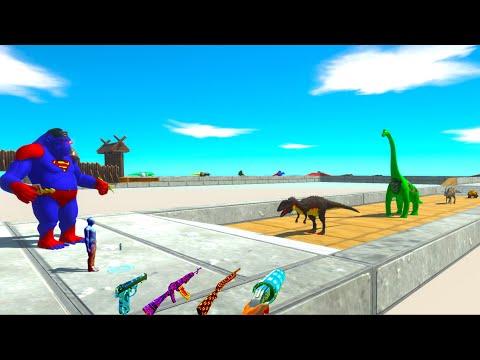FPS AVATAR + SUPERMAN GORO RESCUE MISSION DEATH RUN - Animal Revolt Battle Simulator