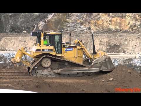 4K| CAT D6R LGP Dozer Pushing Dirt In A Quarry
