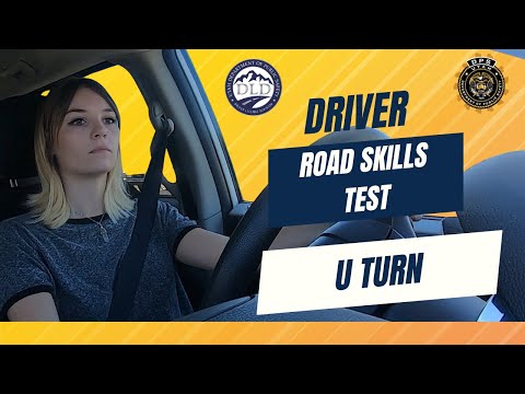 Utah DLD Road Skills Test Mandatory Maneuvers - U-Turn on Two-Lane Road Single Camera Views