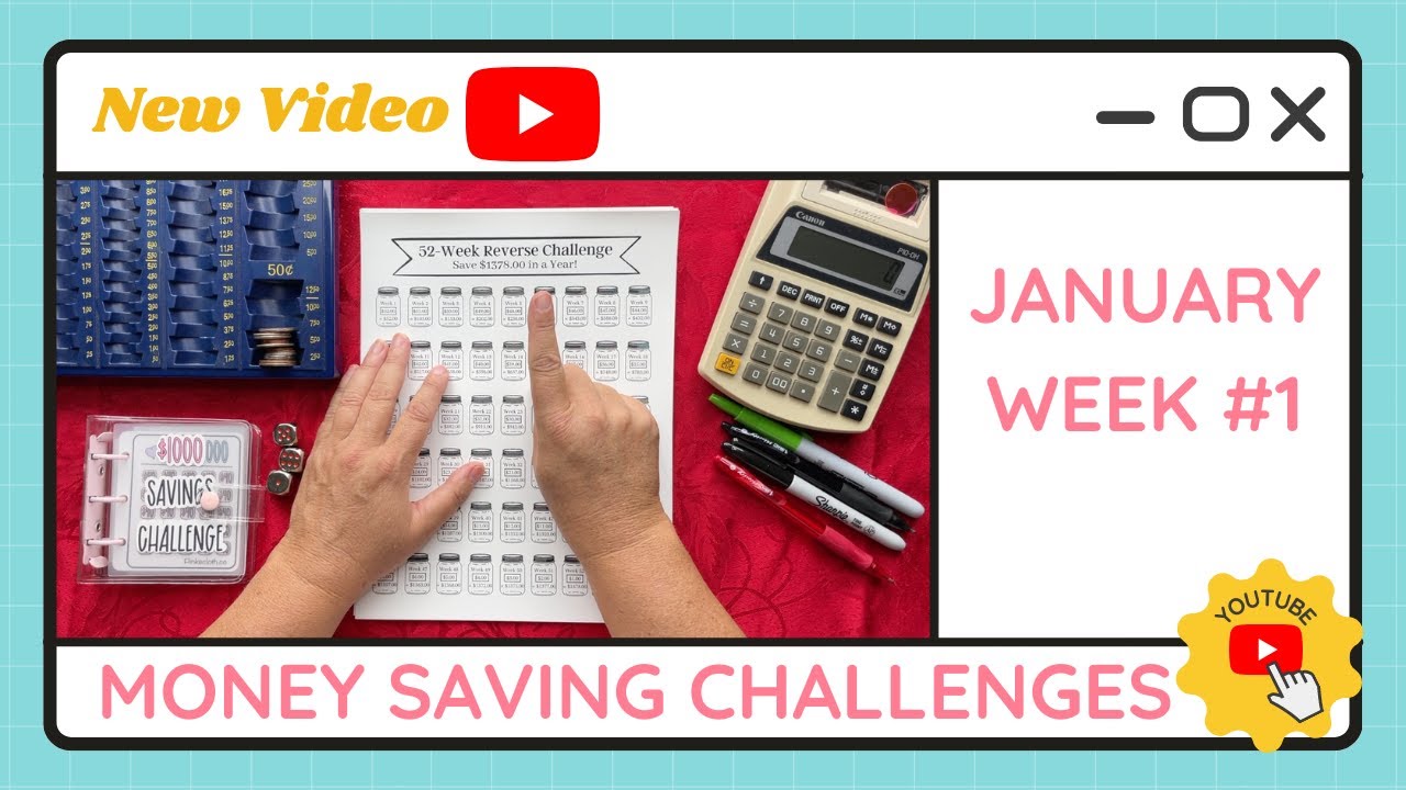 Budgeting Money Saving Challenges - January Week #1 - TracEy Monster Savings on Etsy