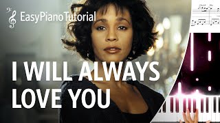 I Will Always Love You (Whitney Houston) - Free Piano Tutorial + Sheet Music