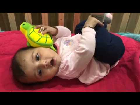 Atisha is 128days old. I can grasp objects with both hands.