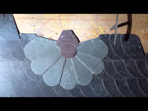 Farbige Naturschiefer Blume - Anleitung - Schuppendeckung  - Einteilung Schieferdecker Sachsen