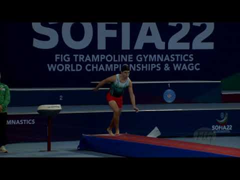 PINHEIRO Rafael (POR) M - 2022 Trampoline Worlds, Sofia (BUL) - Q Tumbling Exercise 1