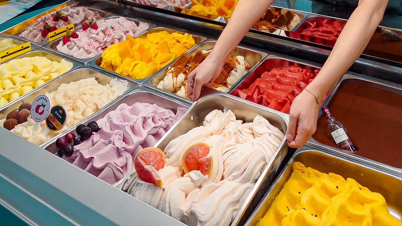 60% Fruit! Handmade French Ice Cream (Mango, Whiskey, Strawberry) / 法式冰淇淋 - Taiwanese Food