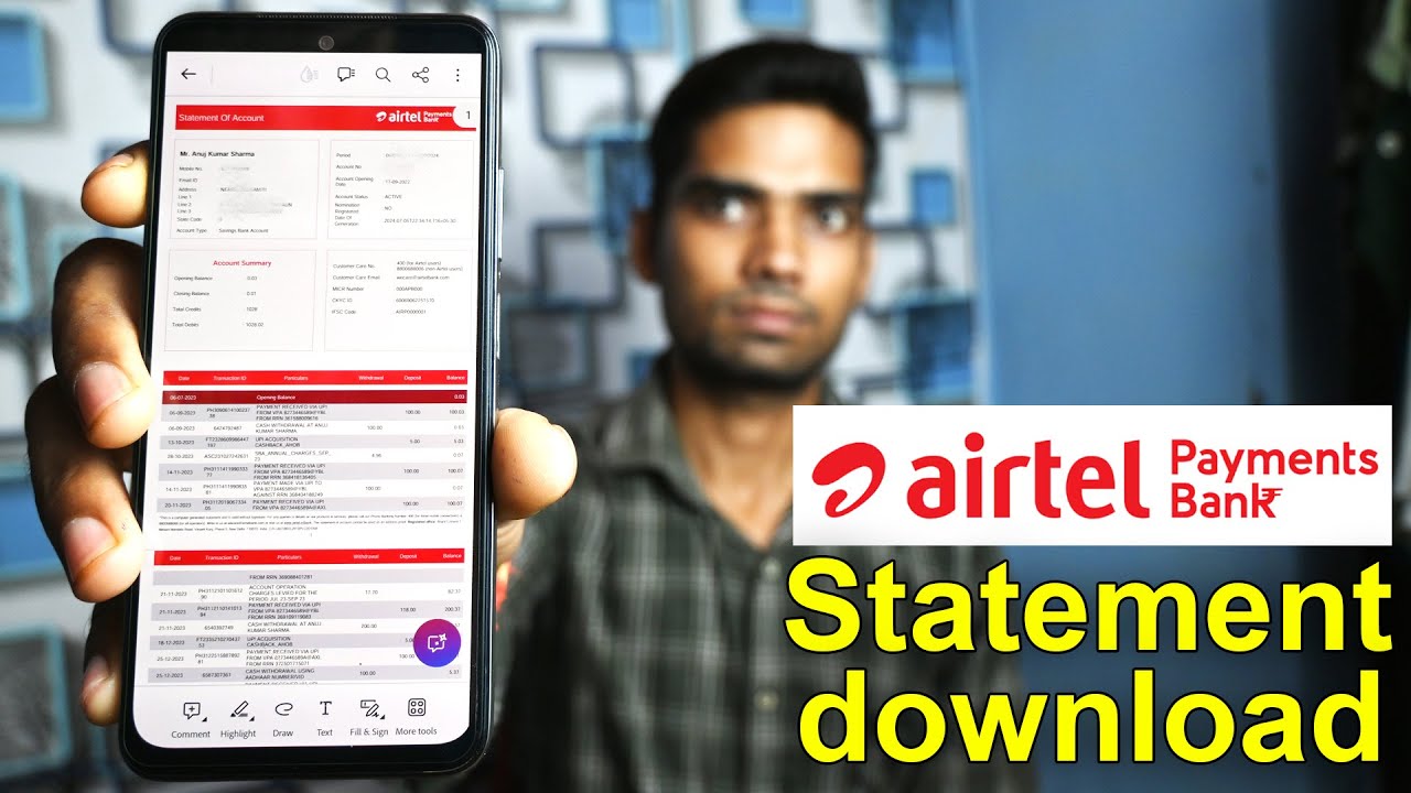 Airtel payment bank statement kaise nikale || how to download Airtel payment bank statement