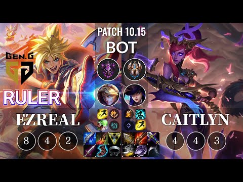 GEN Ruler Ezreal vs Caitlyn Bot - KR Patch 10.15