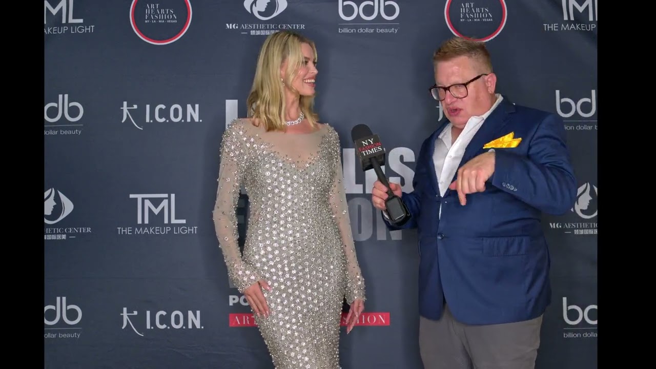 Swedish Model Linnea wearing NMN Couture at Art Hearts Fashion LAFW